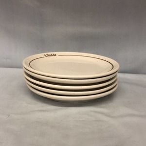VTG USAir 5 Inch Plates Gold Rimmed Mayer OR ABCO China Set of 5 Kitchen Decor
